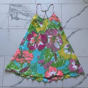 Lilly Pulitzer Maisy Silk Slip Dress Big Flirt Racerback Sleeveless Size XXS